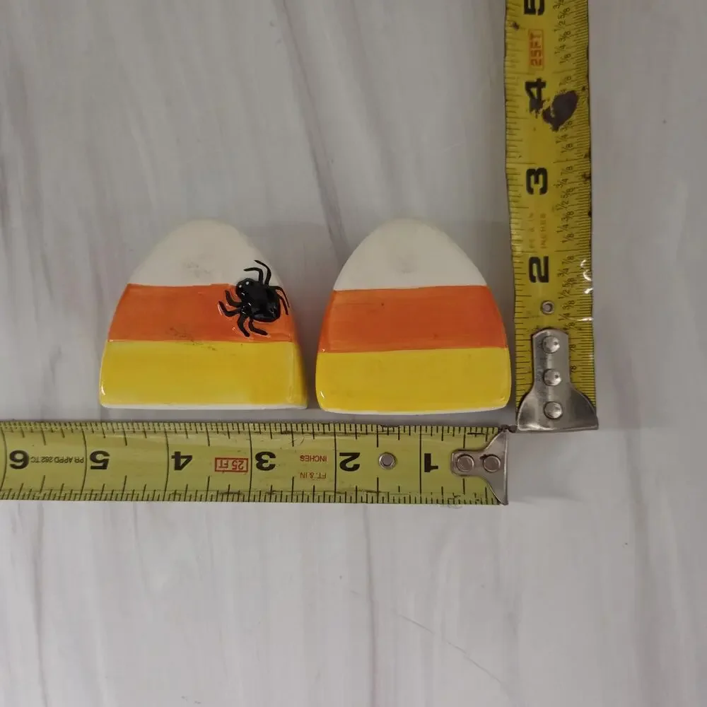 Candy Corn Spider Halloween Salt & Pepper Shakers